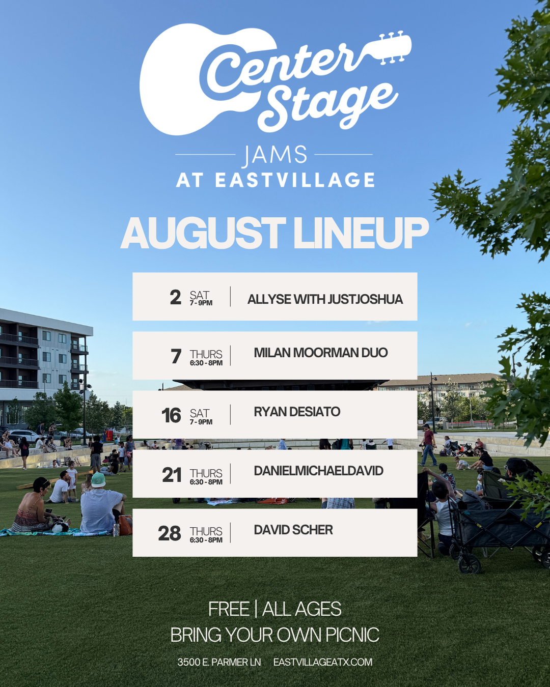 August lineup August lineup